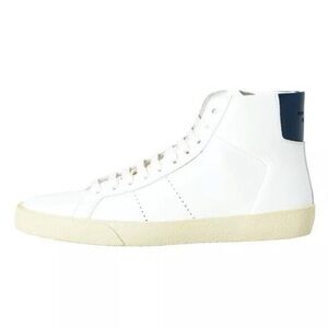 SAINT LAURENT Women's White Leather Hi Top Sneakers Size 38.5